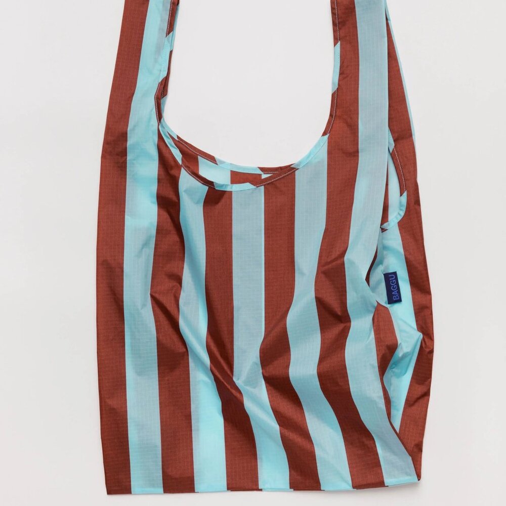 NWT Standard Baggu - Raisin Awning Stripe